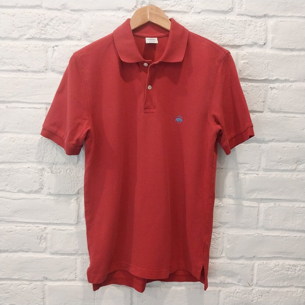 Brooks Brothers Slim Fit Polo Shirt Mens M Red Performance Pique 100% Cotton